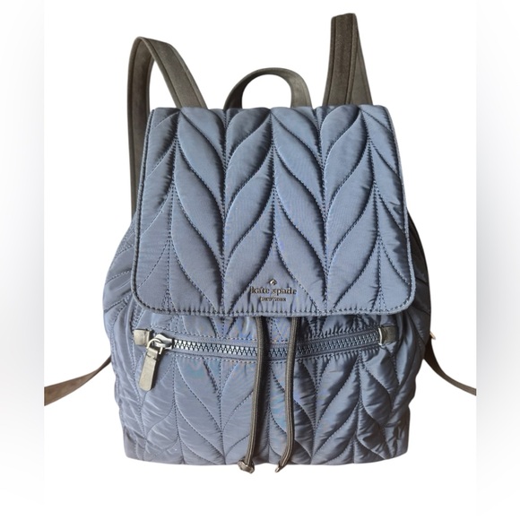 Kate Spade Blue Quilted Backpack - Picture 2 of 9
